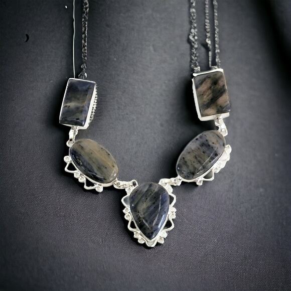 Sodalite Statement Necklace - Artisan Silver for Women - Picture 1 of 10